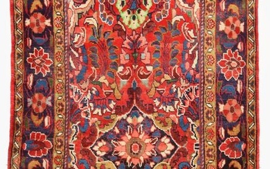 Tribal Floral Design Bathroom Boho Decor 4X7 Oriental Rug Hand-Knotted Carpet