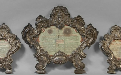 Trittico di cantaglorie Luigi XV in argento