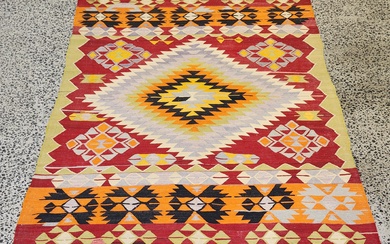 Turkish hand knotted wool Kilim carpet by Ian Perryman (240 x 160cm)