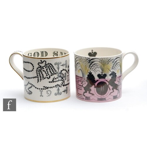 Two 1953 Wedgwood commemorative mugs, both celebrating the c...
