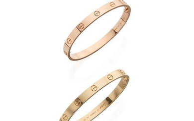 Two Gold 'Love' Bangle-Bracelets, Cartier