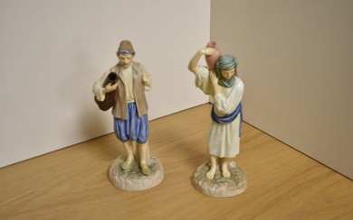 Two Royal Worcester bone china Eastern Watercarrier figures, from the Hadley Collection