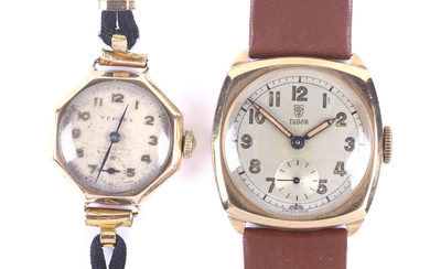 Two gold cased wrist watches, circa 1950-51.