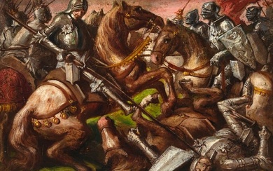 Unknown painter, Knight's battle, 18th century