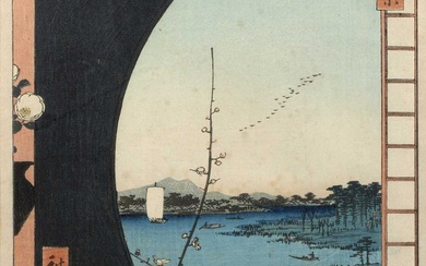 Utagawa 'Ando' Hiroshige (1797-1858) Japanese woodblock prints 'View from Massaki...