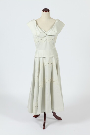 VINTAGE PALE GREEN AND WHITE DRESS, PALE GRE SLEEVELESS DRESS,...
