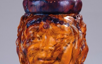 A vase (cachepot) with three faces, Zsolnay, Pecs, c. 1898/1900
