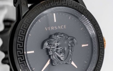 Versace - Palazzo Empire Watch Two Tone Rose Gold and Black Swiss Made - VERD00618 - Men - BRAND NEW
