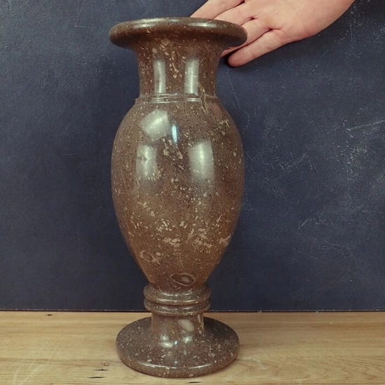 Very Decorative Clamshell Fossil Jasper vase - 350×125×125 mm - 3275 g