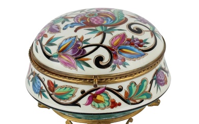Victorian Ormolu Mounted Porcelain Trinket Box