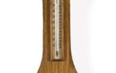 Victorian walnut thermometer barometer mid 19th