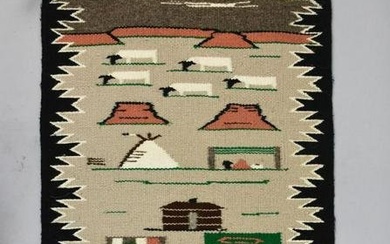 Vintage Navajo Storyteller Pictorial Textile
