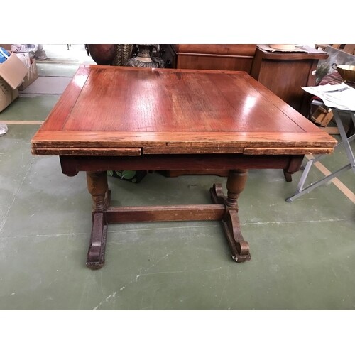 Vintage Solid Wood Extendable Dining Table (91/151 W. x 91 D...