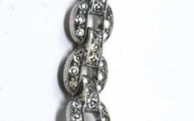 Vintage Sterling Silver Diamond Paste Watch Brooch