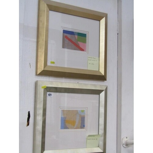 WALTER FUSI, 2 signed abstract panels "Abstract Original I a...