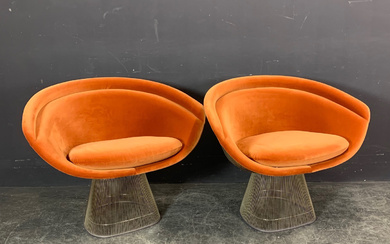 WARREN PLATNER. 2 LOUNGE CHAIRS FOR KNOLL.