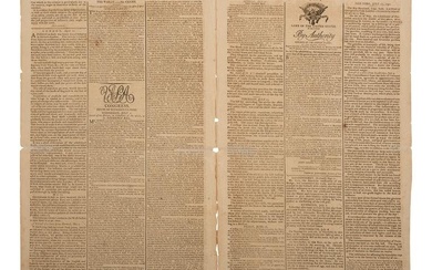 [WASHINGTON, DC]. Gazette of the United States. Vol. II, No. 28. New York: John Fenno, 17 July 1790.