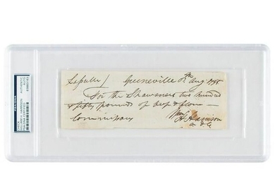 William Henry Harrison Autograph Document Signed