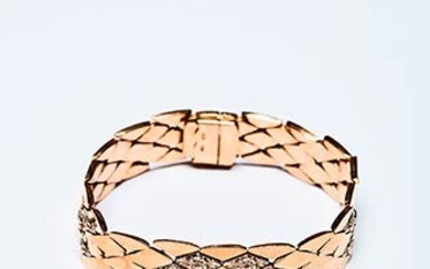 YELLOW GOLD BRACELET 1940s Handmade bracelet made in Italy in...