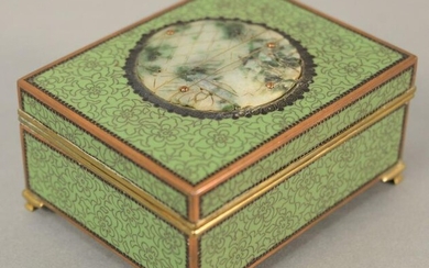 Yamanaka cloisonne enamel box mounted with hardstone