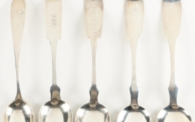 American Coin Silver Serving Spoons, 19th Century