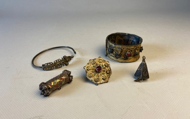 lot of jewelry - Glass, Vermeil - Lot de bijoux Tunisiens - Djerba, Tunisia - 19th century