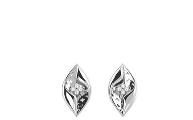 0.07 Ct Round White Diamond 18K Gold Earrings For Women