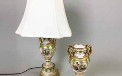 Pair of Continental Porcelain Urns