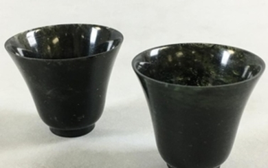 Pair of Small Hardstone Wine Cups
