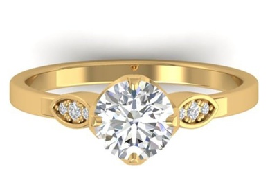 1.05 ctw Certified VS/SI Diamond Art Deco Ring 14k Yellow Gold