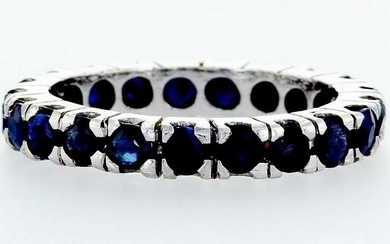 14 kt. White gold -Eternity Ring - 0.90 ct Sapphire