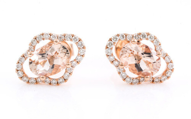 1.44ct Morganite and Diamond Earrings