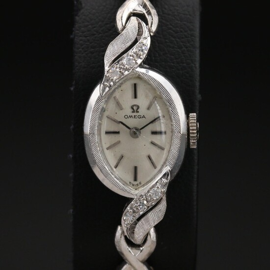 14K Omega Diamond Wristwatch