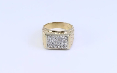 14KT Men's Diamond Nugget Ring