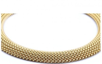14k Yellow Gold Weave Style Collar Necklace