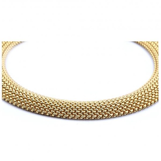14k Yellow Gold Weave Style Collar Necklace