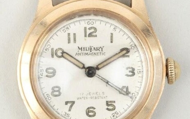 14k gold Military watch