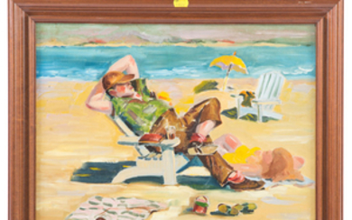Michael Lemmermeyer. Beach Scene, oil on canvas