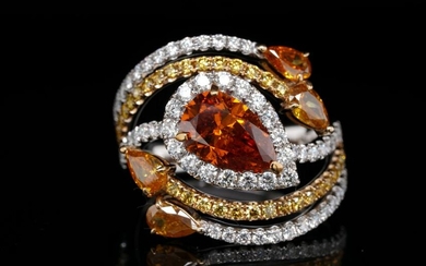 1.59ct GIA Fancy Deep Yellowish Orange Diamond Ring