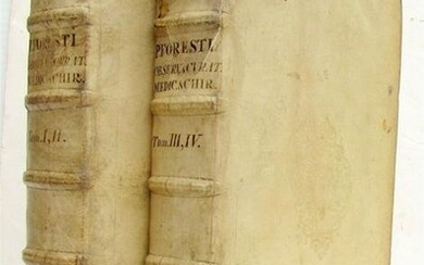 1653 MEDICAL & CHIRURGY 2 VOLUMES antique VELLUM FOLIOS