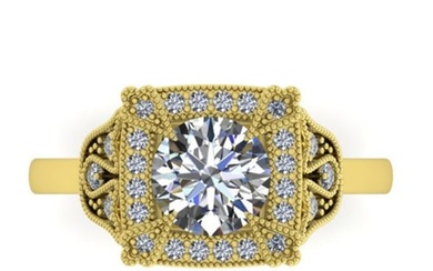 1.75 ctw Solitaire VS/SI Diamond Ring Art Deco 14k Yellow Gold