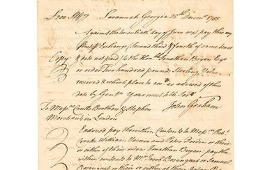 1755 Savannah, GA. First Bill of Exchange Protest