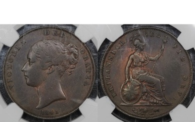 1841 Penny, NGC VF Details, Victoria young head. gFine/nVF, ...