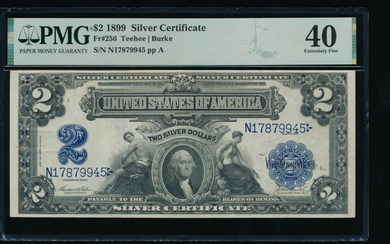 1899 $2 Mini Porthole Silver Certificate PMG 40
