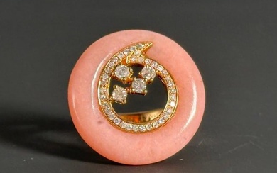 18K Rose Gold Rhodinite & Diamond Ring