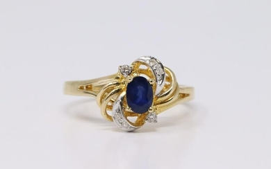 18Kt Yellow Gold Daimonds | Sapphire Ring