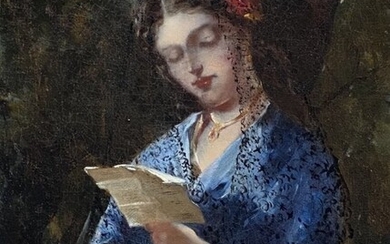 18th Century French Portrait Of A. Woman Reading