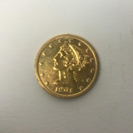 1901 US Five Dollar Gold Coin