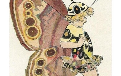 1914 Butterfly Babies Lithograph, Pearly Eye