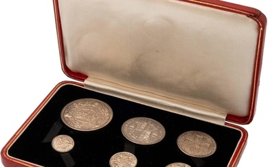 1927 King George V silver proof six-coin specimen set in the...